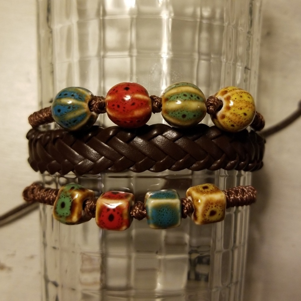 (3) Handmade Multi Layer Bracelets